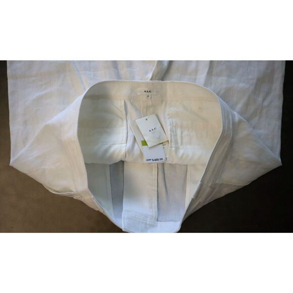 A.L.C. Women's Sz 14 Ecru Off-White Tommy Straight-Leg High-Waisted Pants $450 - Picture 4 of 9